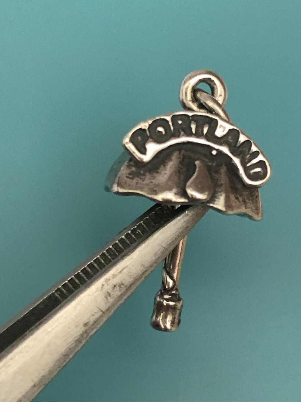 .925 Umbrella Portland Vintage Sterling Silver Jewelry Charm #travel